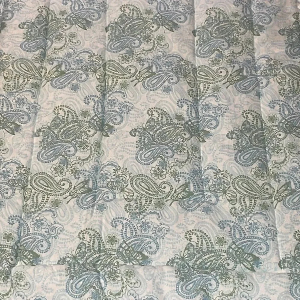 Dog Mat, Pet bed, Crate Mat, blue green paisley, Large 36 x 22